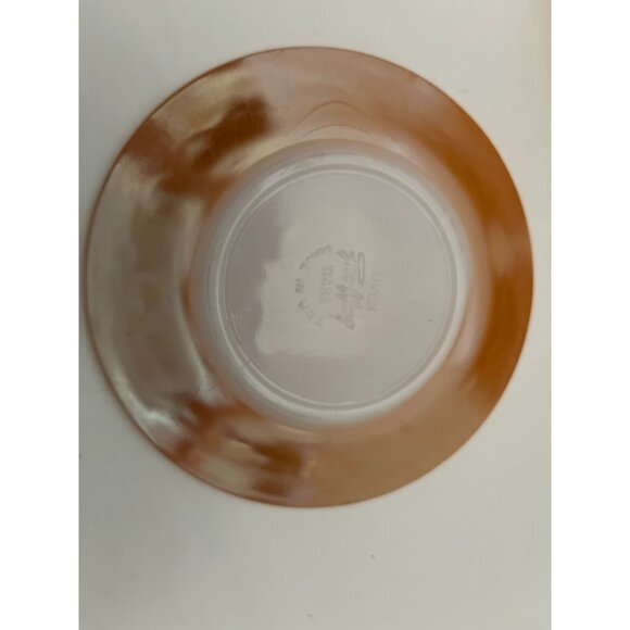 FireKing Peach Luster 3 Band Saucers Vintage Set of 8 - Picture 6 of 6